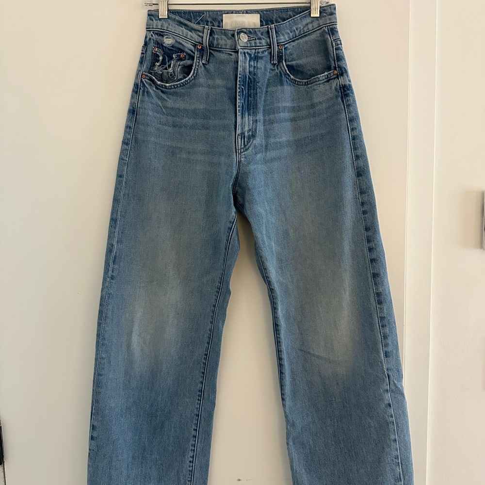 MOTHER Lasso left in the dust Light Blue Flare & Wide Leg Jeans - Picture 2 of 4